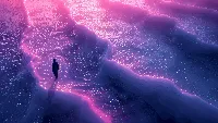 Ai created purple sea water wave 4k desktop wallpaper