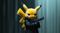 Hitman pikachu 4k desktop wallpaper black suit and gun