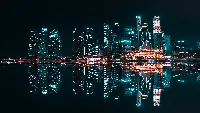 New york city night view 4k desktop wallpaper reflection